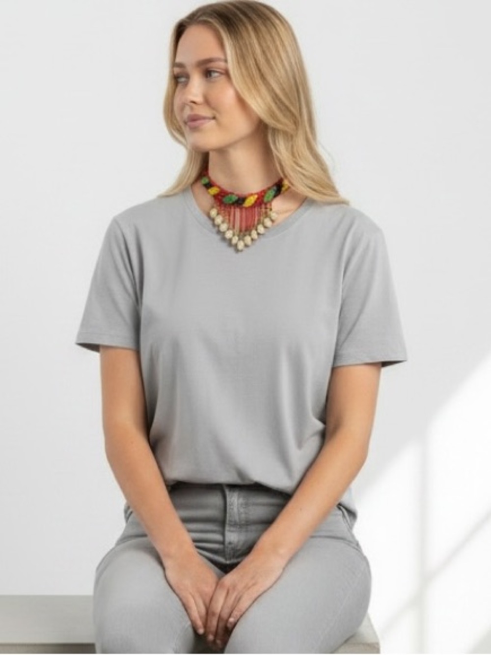 Vintage Beaded Multicolor Triangular Choker